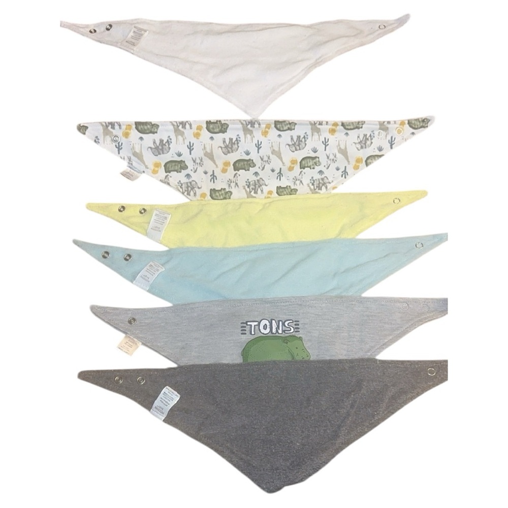 White and Yellow Bandana Bib Set Accessories